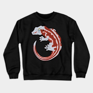 Red and White Stripe Gargoyle Gecko Crewneck Sweatshirt